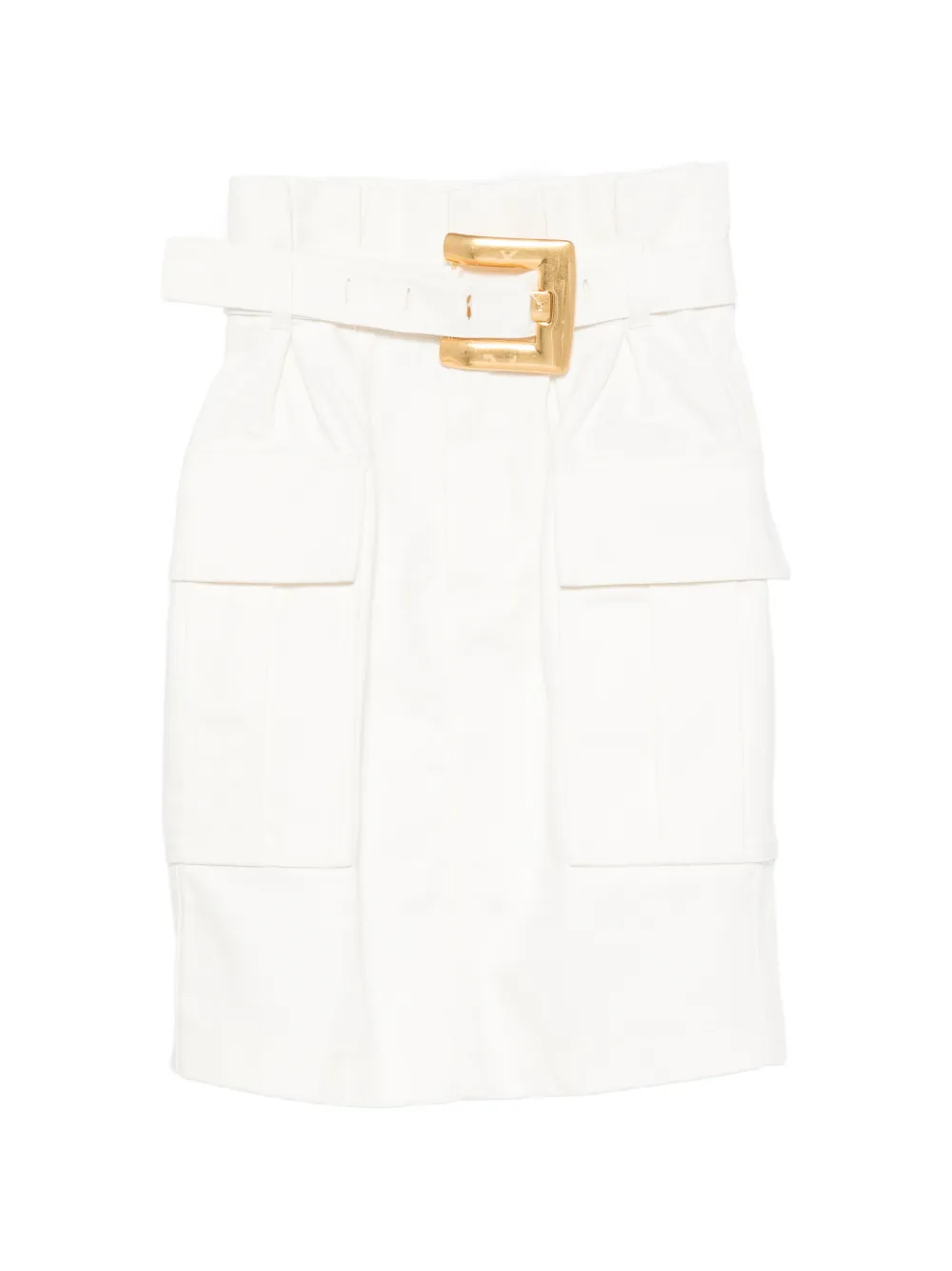 Balmain belted mini cargo skirt - Bianco