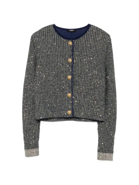 Balmain glittered tweed cardigan