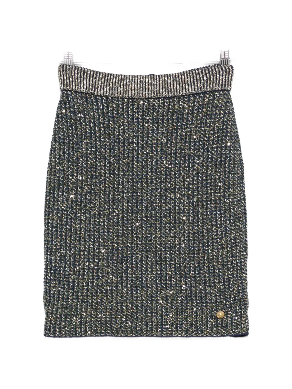 Balmain elastic-waistband mini skirt - Blu