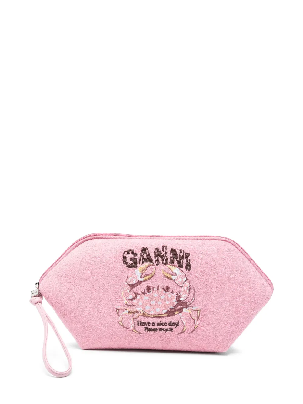 GANNI Clutch con ricamo - Rosa