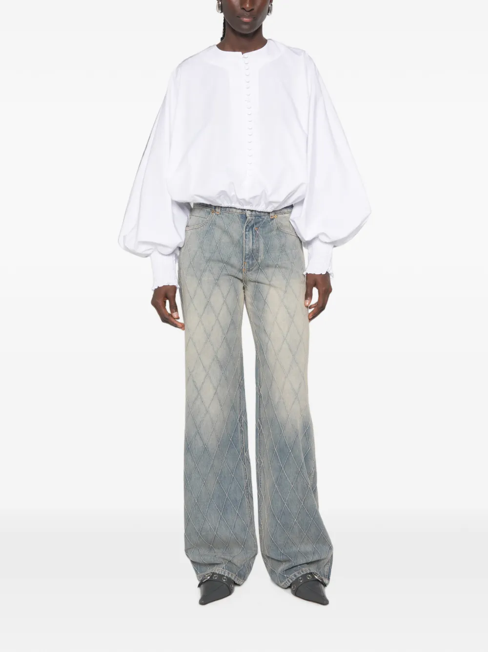 Balmain Gewatteerde jeans met vervaagd effect Blauw