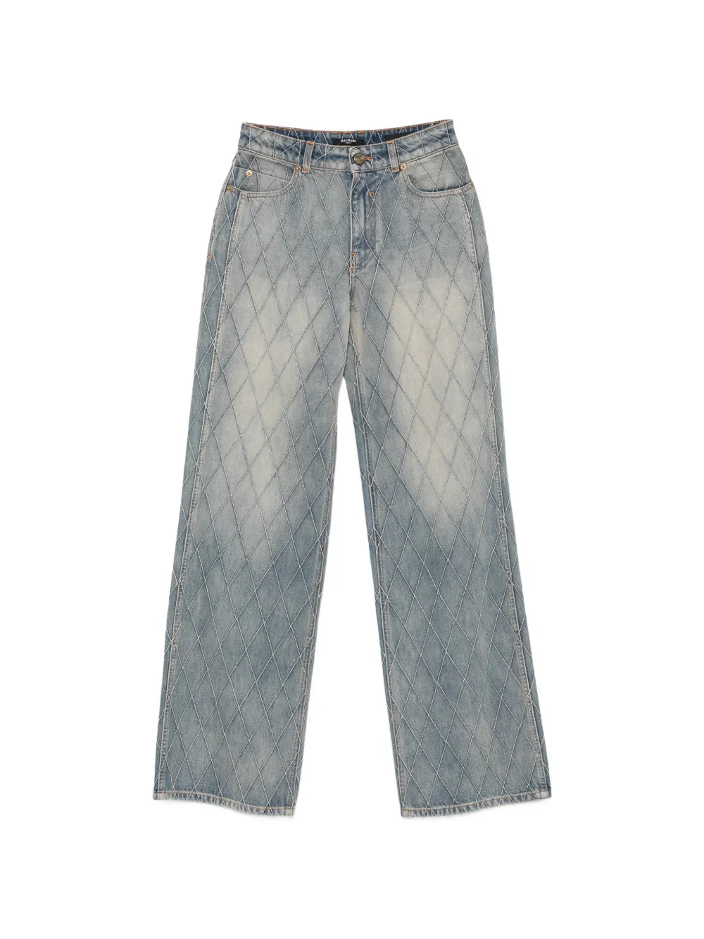Balmain buttoned straight-leg jeans - Blau