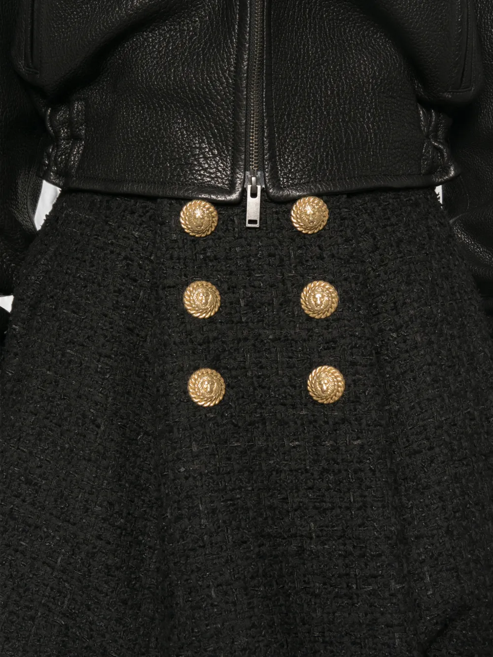 Balmain Flared tweed rok Zwart