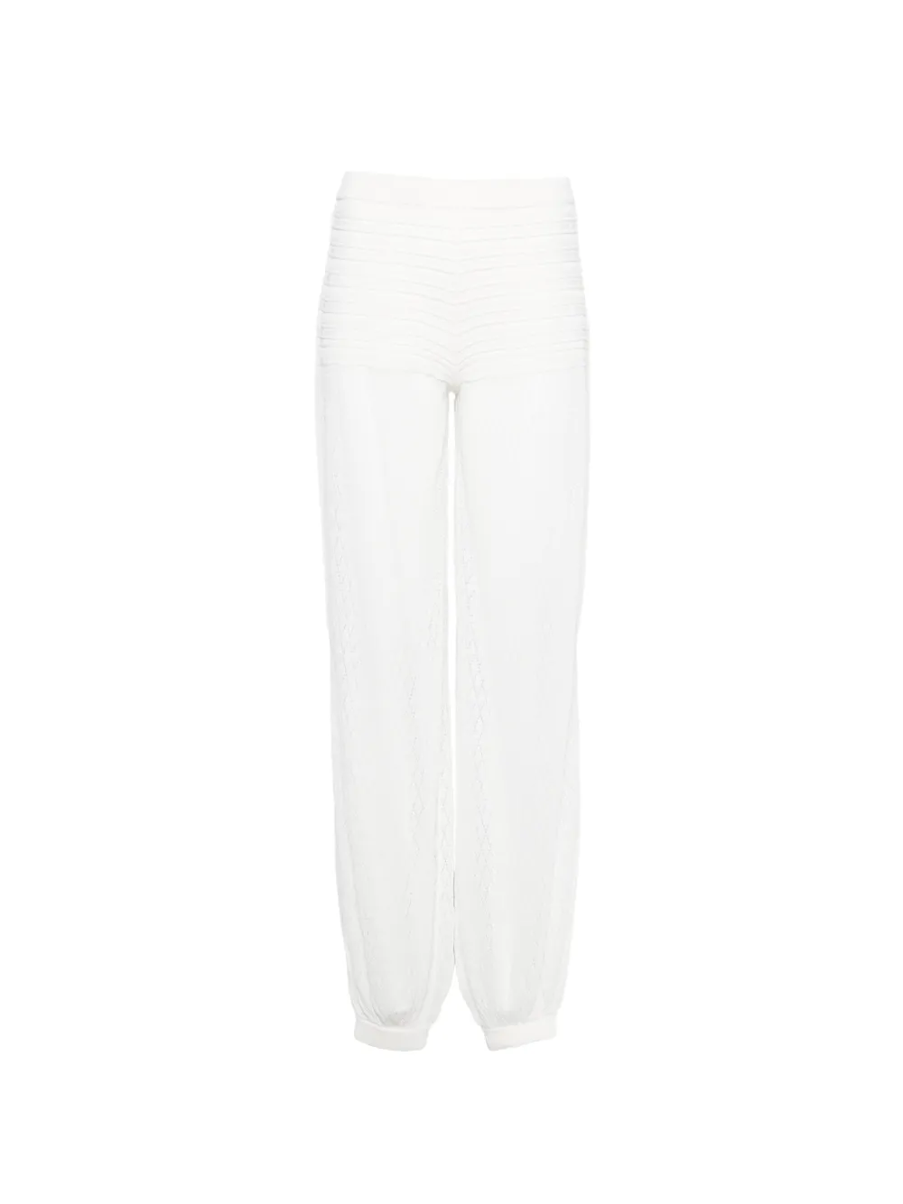 Retrofete Devyn pointelle-knit trousers - Bianco