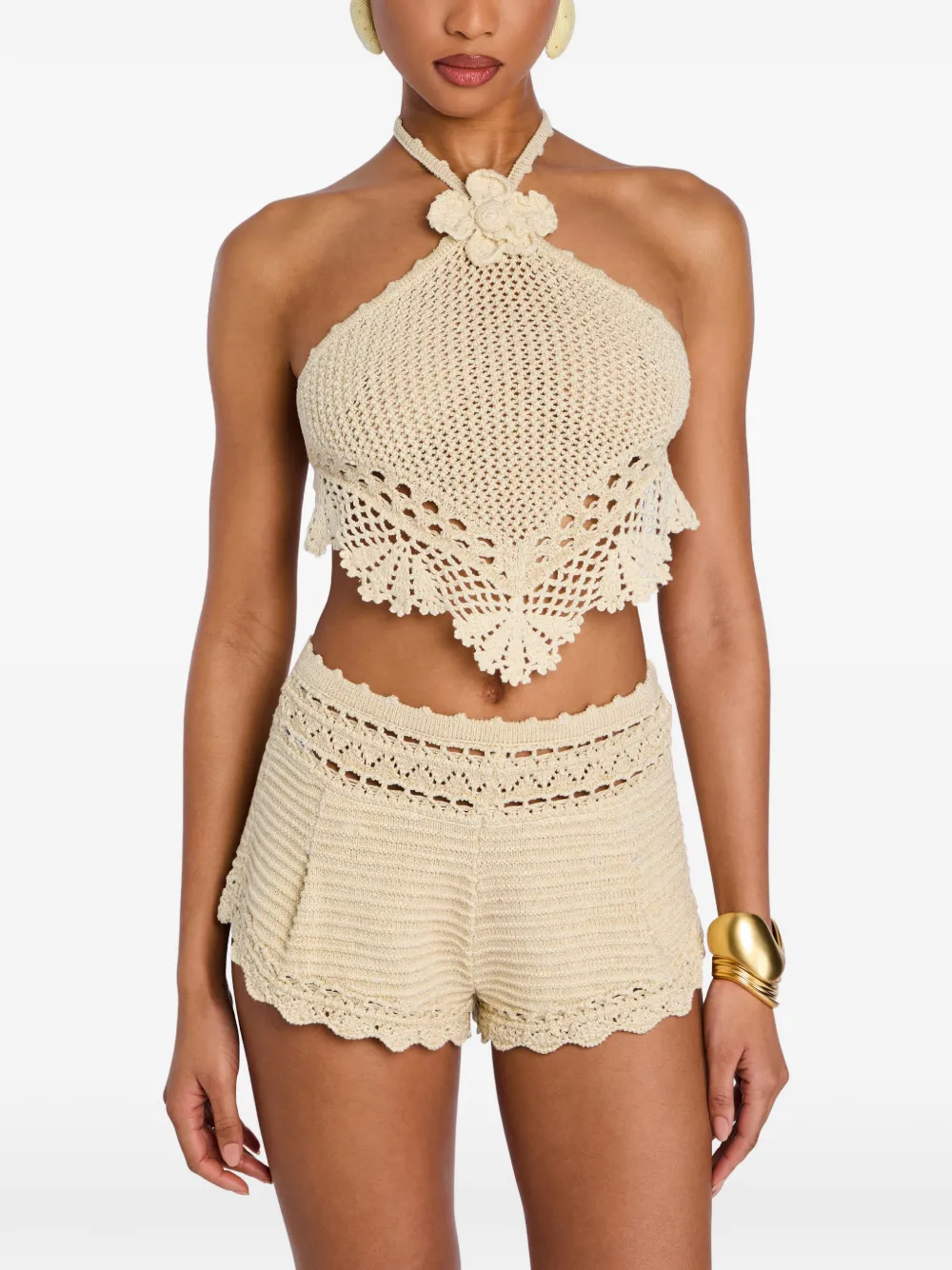 Retrofete Isaure crochet top - Nude