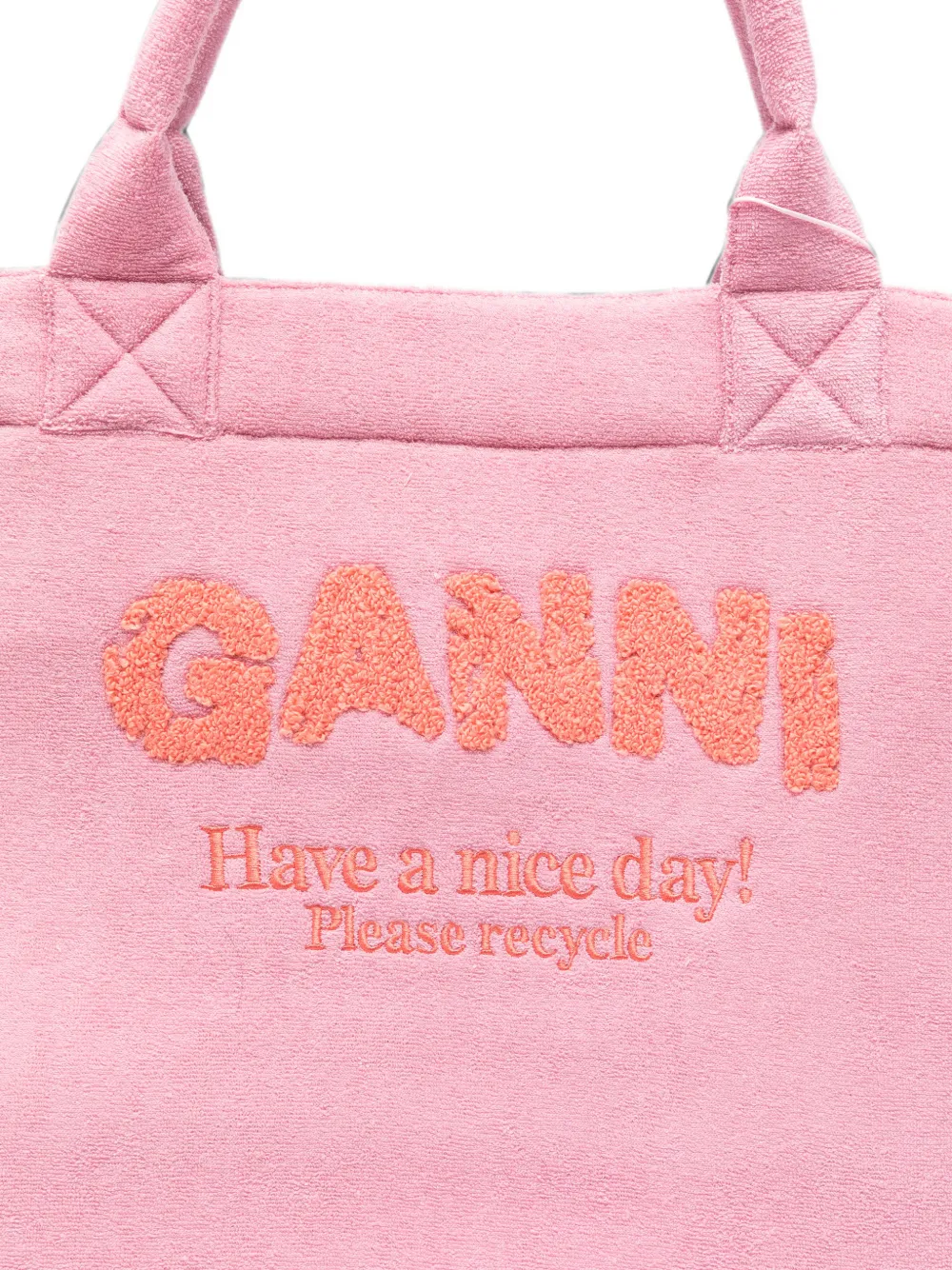 GANNI Shopper van badstof Roze