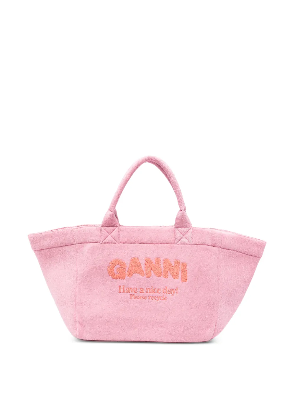 GANNI terry-cloth tote bag - Rosa