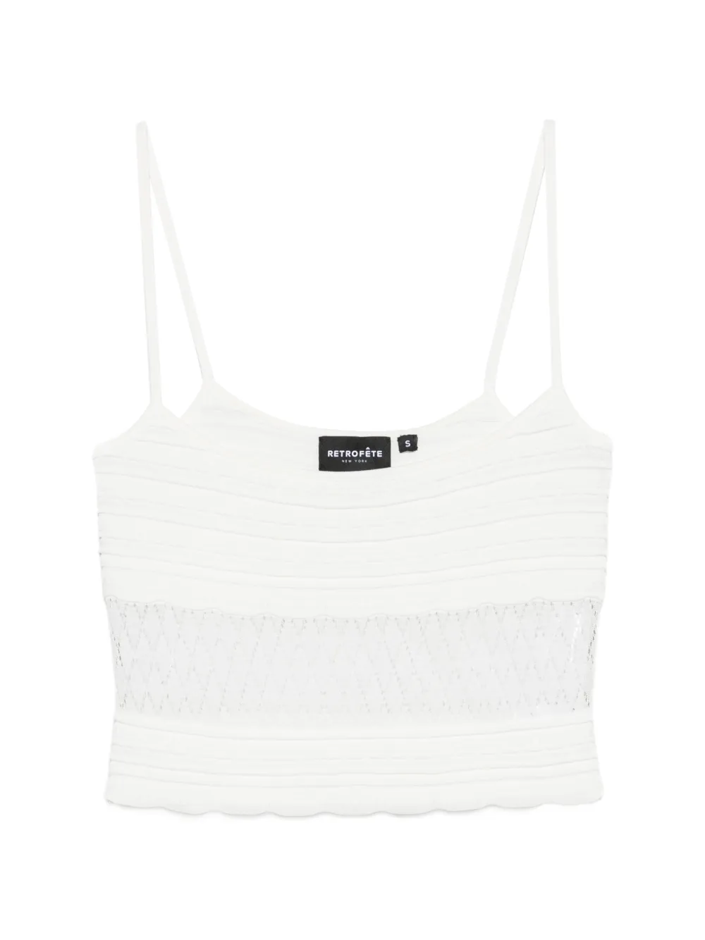 Retrofete Lesli pointelle-knit top - Bianco