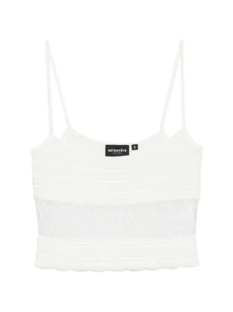Retrofete Lesli pointelle-knit top