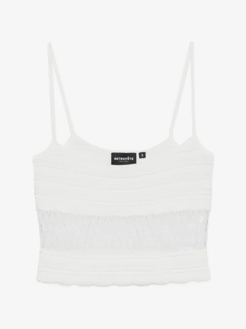 Retrofete Lesli pointelle-knit top