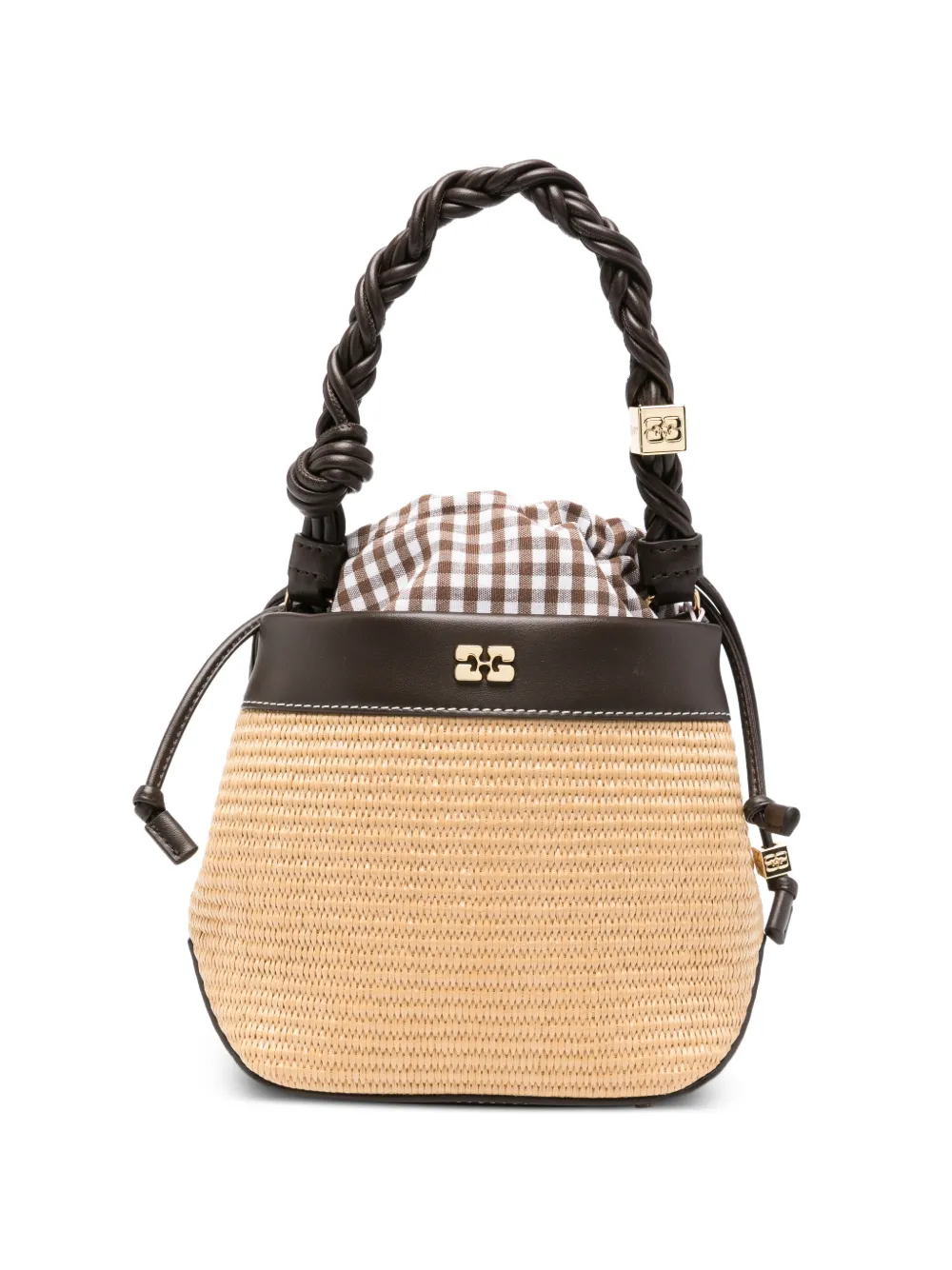 GANNI Bou braided-strap bucket bag - Toni neutri