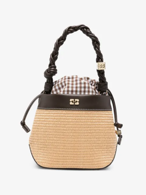 GANNI Bou braided-strap bucket bag