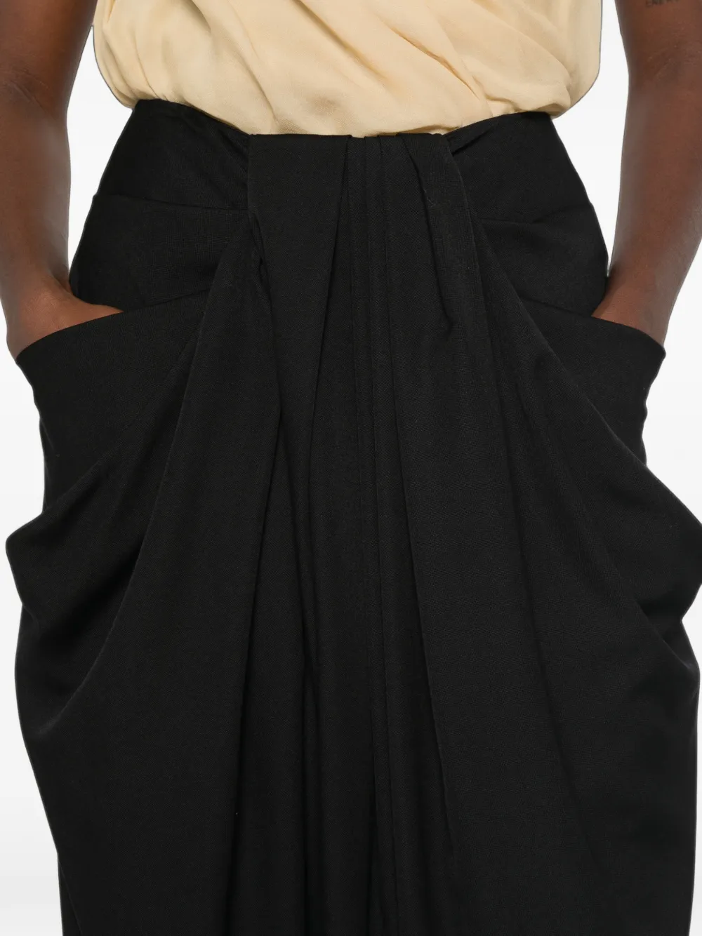 Balmain Grain de Poudre gedrapeerde broek Zwart