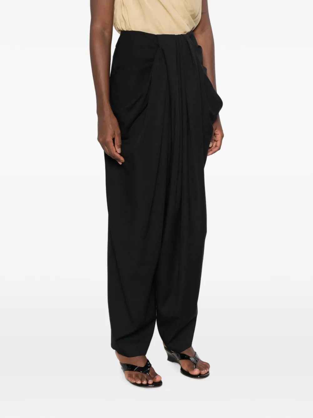 Balmain Grain de Poudre gedrapeerde broek Zwart