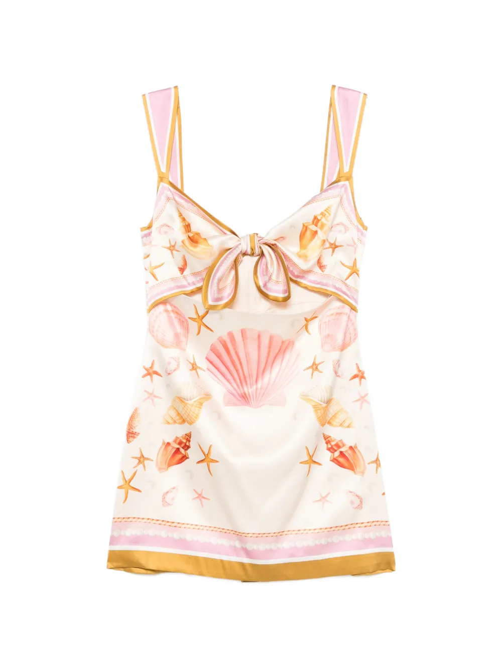 Retrofete Margarie shell-print silk dress - Rosa