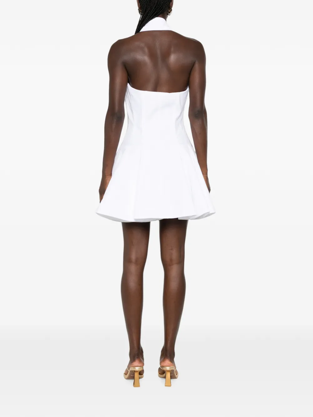 Balmain Popeline jurk met A-lijn Wit