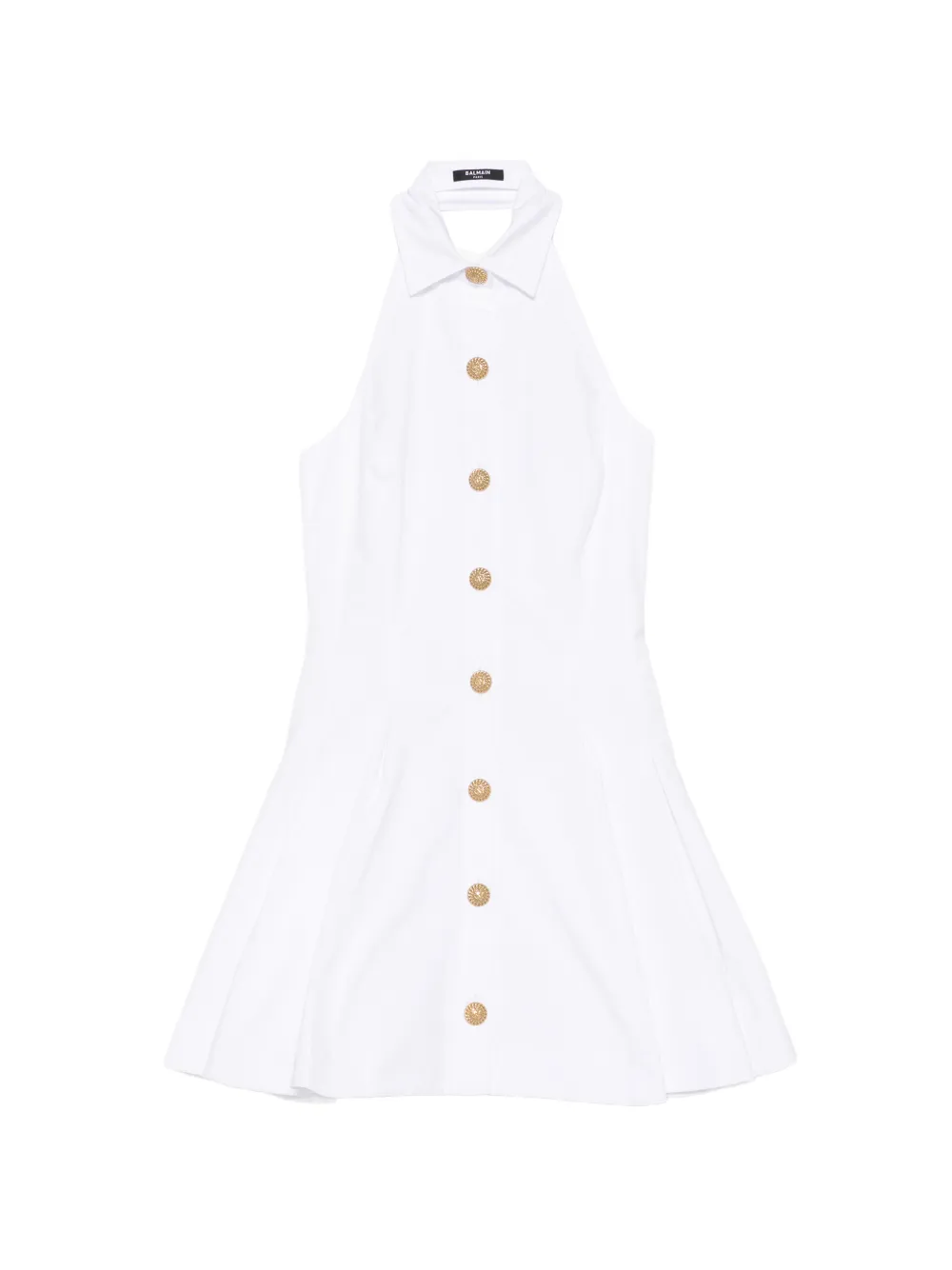 Balmain buttoned poplin dress - Bianco