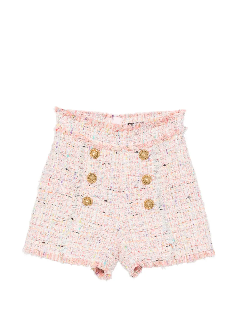 Balmain buttoned tweed shorts - Rosa