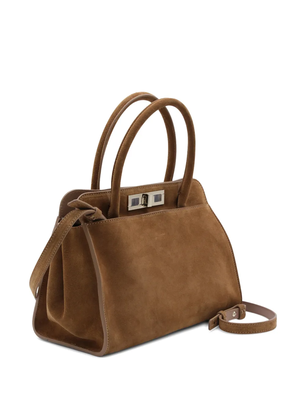  Fabiana Filippi Turn-lock Top-handle Shoulder Bag - Brown 