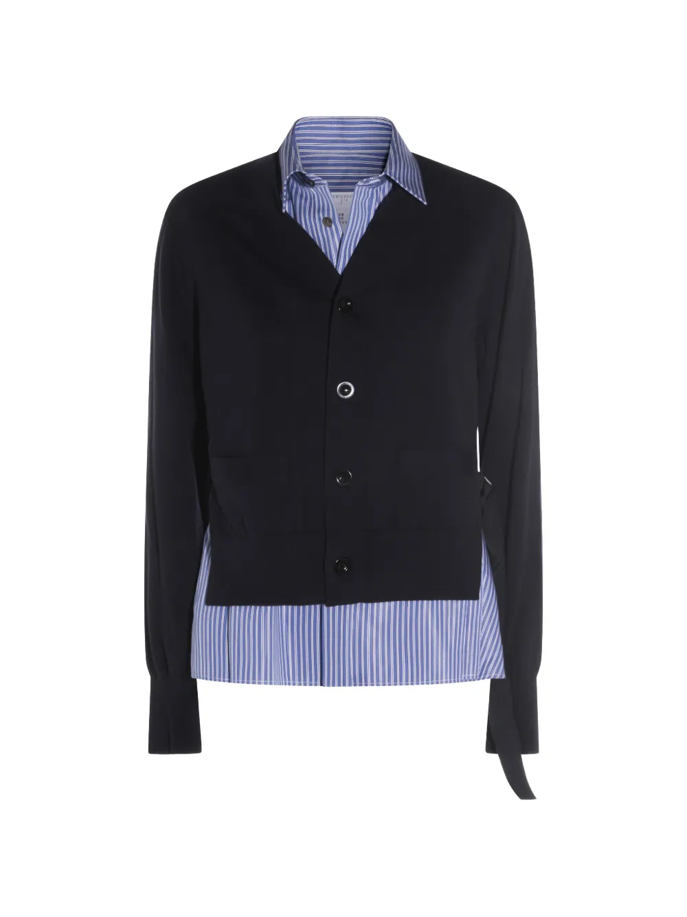 sacai button striped cardigan - Blu