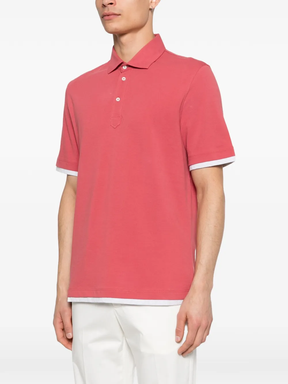 Brunello Cucinelli Poloshirt met knoop afwerking Roze
