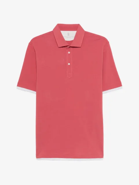 Brunello Cucinelli buttoned trim polo shirt