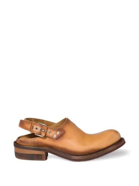 Miu Miu buckle leather mules
