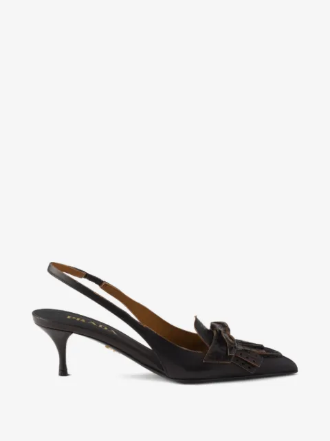 Prada leather slingback pumps