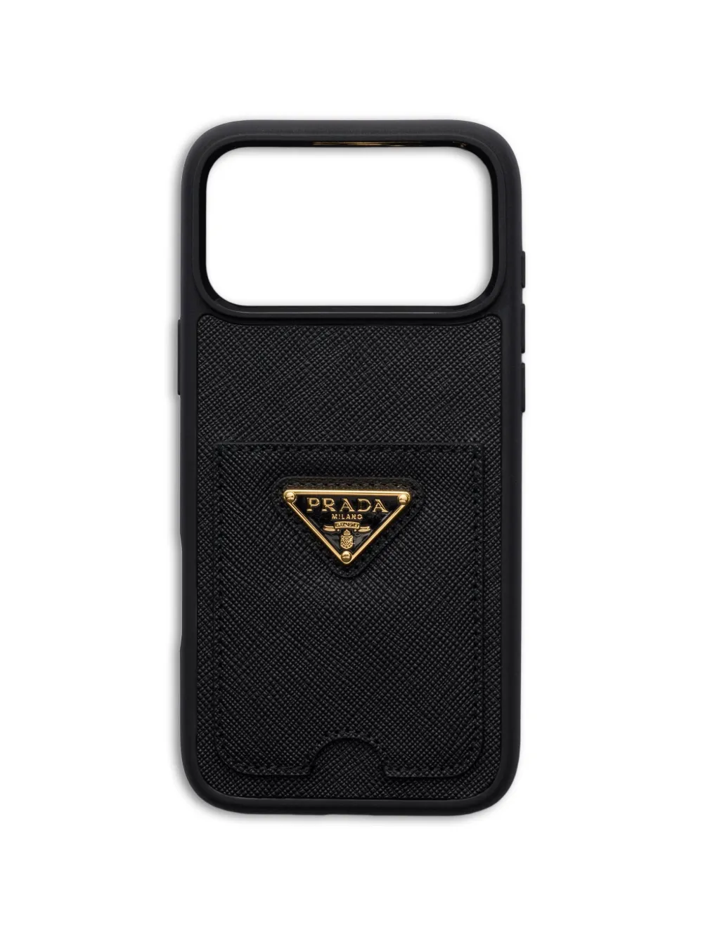 Prada iPhone 17 Pro Max leather phone case - Nero