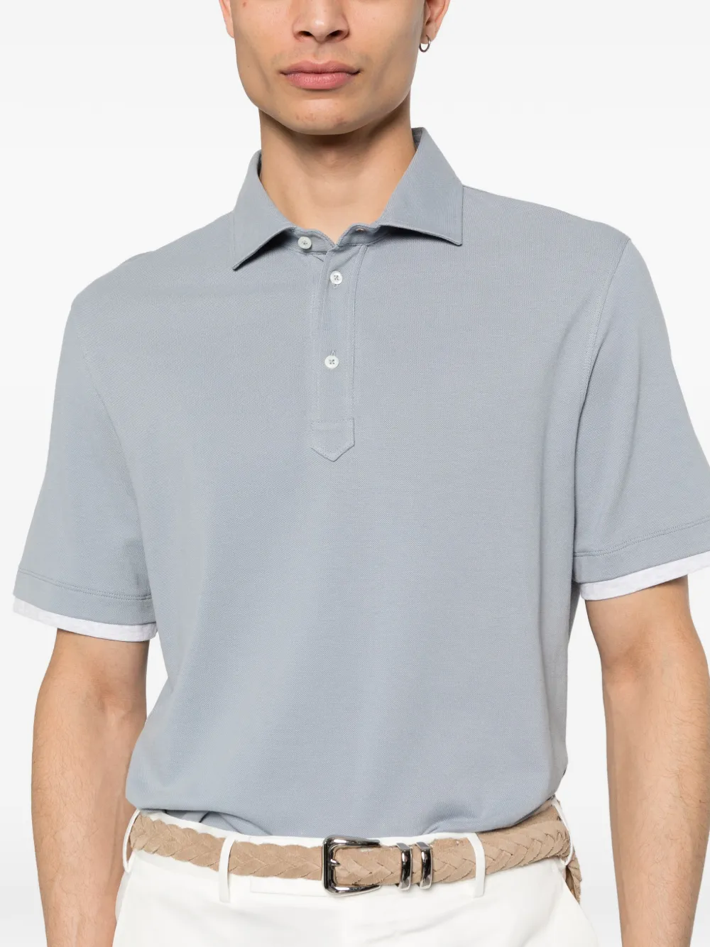 Brunello Cucinelli Poloshirt met knopen Blauw