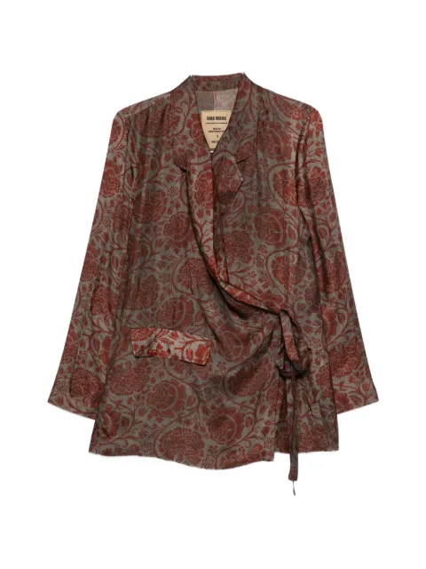 Uma Wang floral-print tie-fastening blazer