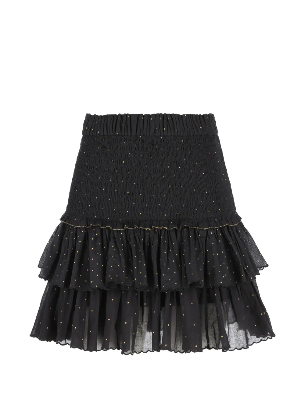 ISABEL MARANT ruffled tiered midi skirt - Nero