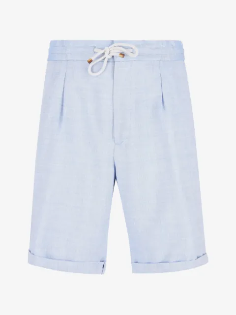Brunello Cucinelli bermudas plisadas con cordones en la pretina