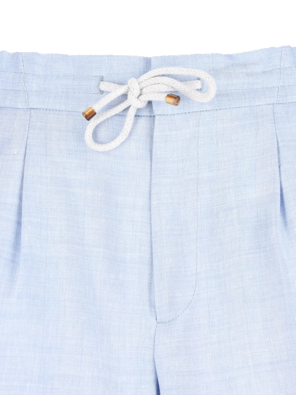  Brunello Cucinelli Drawstring Pleated Shorts - Blue 