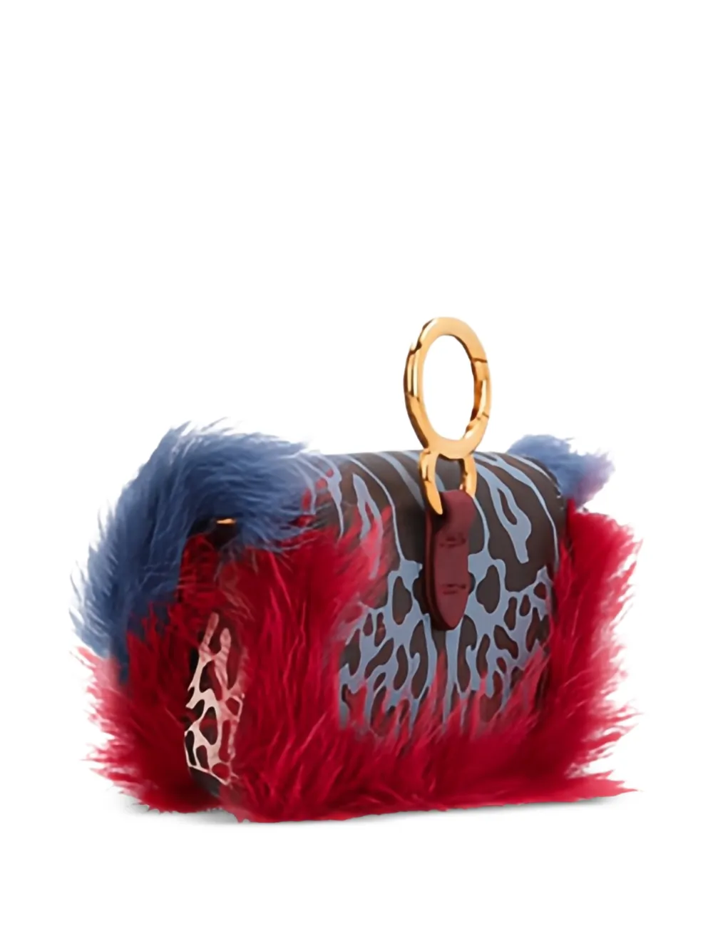 FENDI Nano Baguette leren tassenbedel Blauw