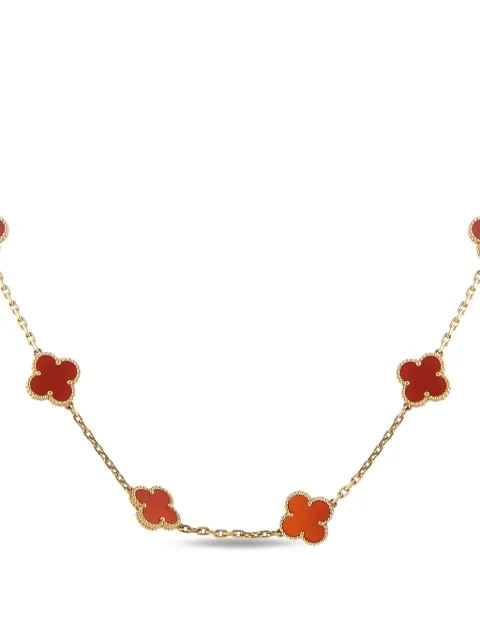 Van Cleef & Arpels Alhambra carnelian clover 20-motif necklace