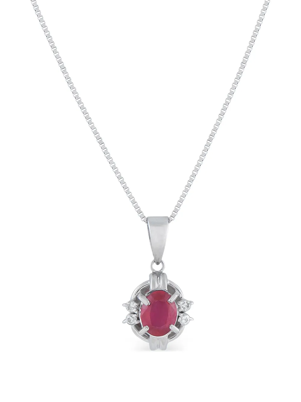 LB Exclusive diamond ruby pendant necklace - Argento