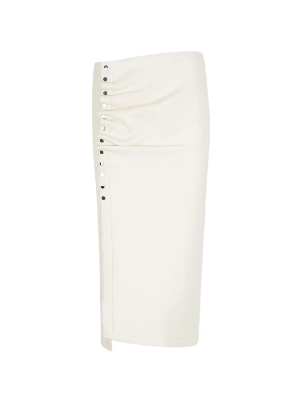 Rabanne Ruffled Buttoned Midi Skirt In Neutral