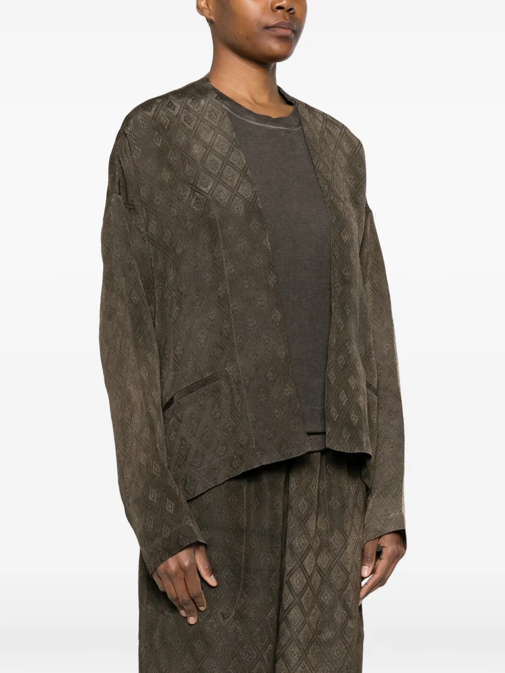  Uma Wang Diamond-pattern Jacket - Brown 