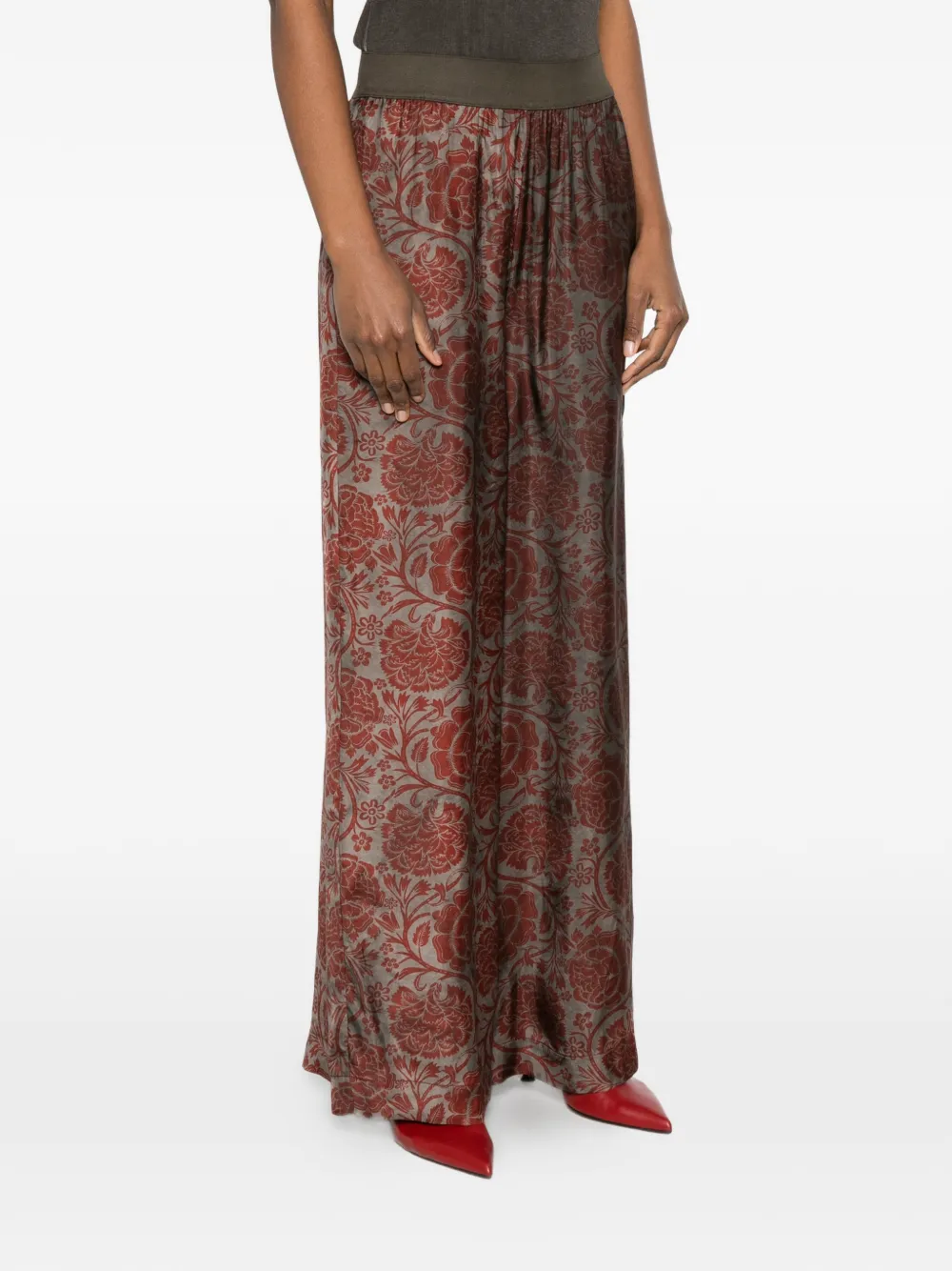  Uma Wang Floral-print Palazzo Pants - Grey 