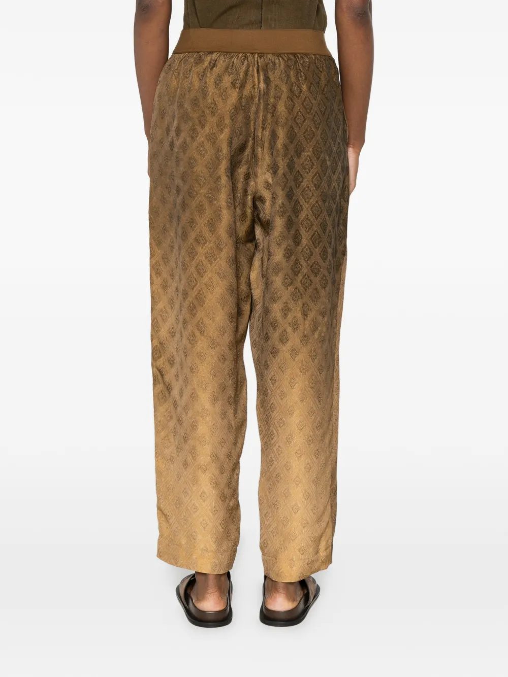 Uma Wang Broek met diamantvormig patroon Bruin