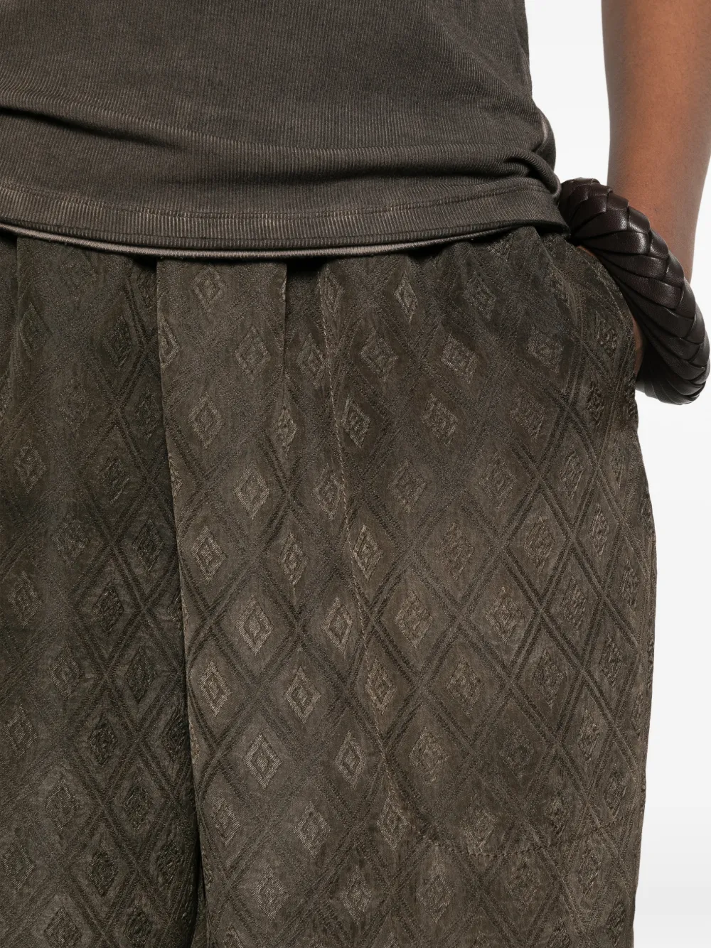 Uma Wang Broek met patroon Bruin