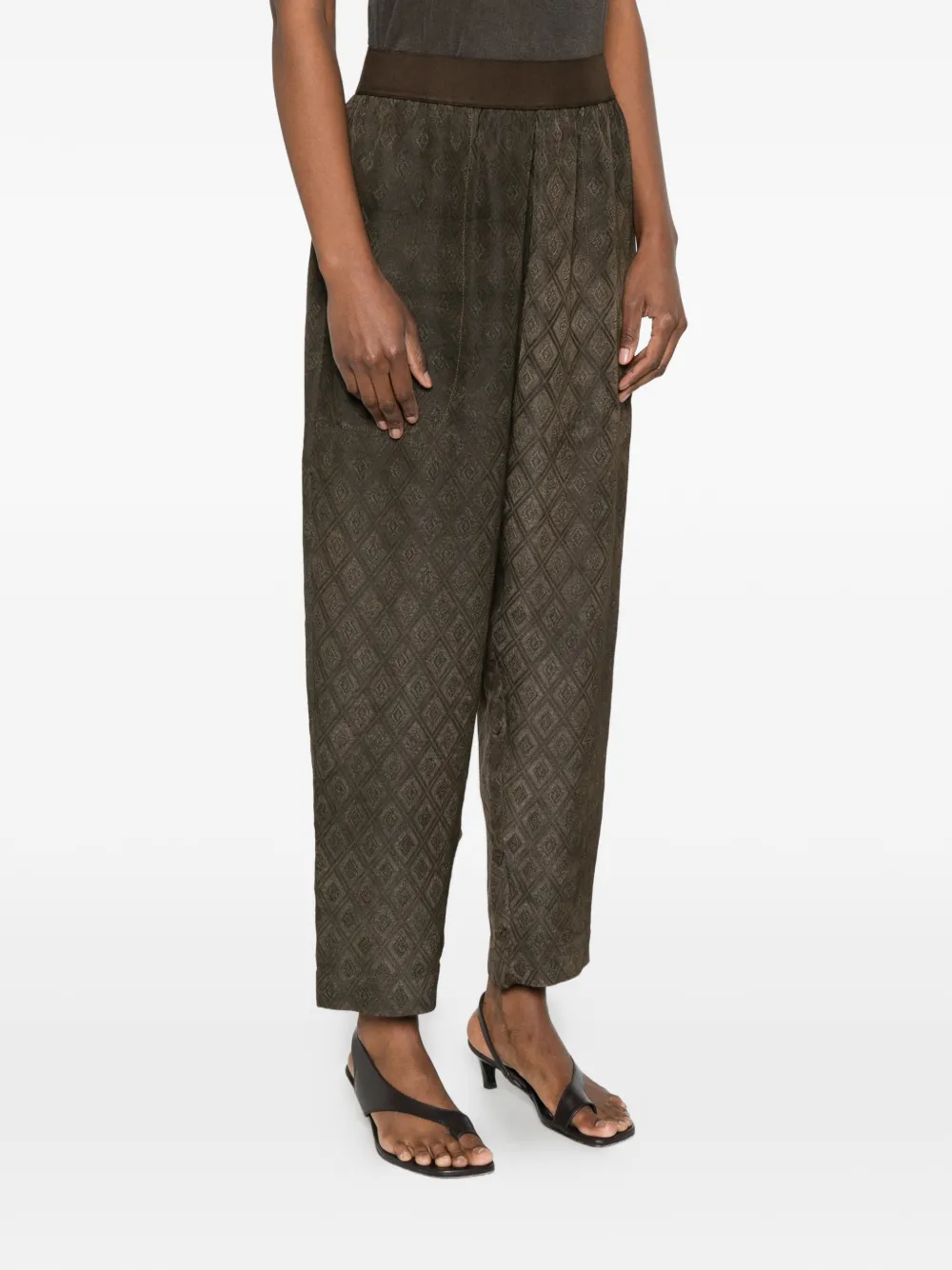  Uma Wang Patterned Trousers - Brown 