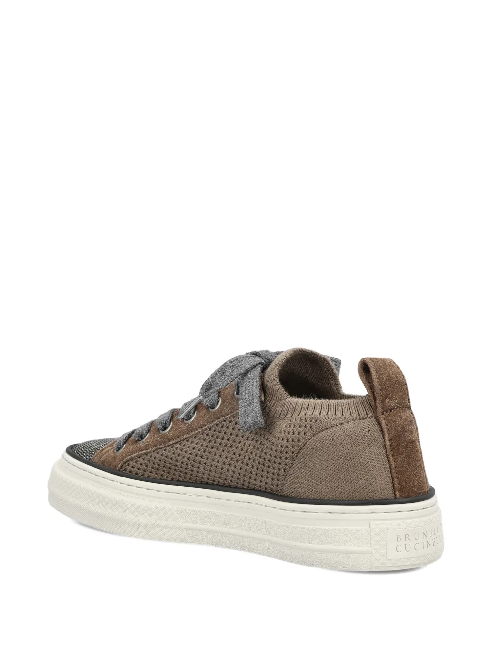 Brunello Cucinelli knitted lace-up sneakers Bruin