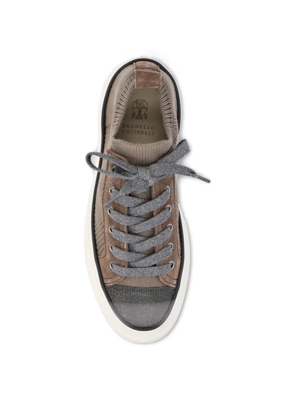Brunello Cucinelli knitted lace-up sneakers Bruin