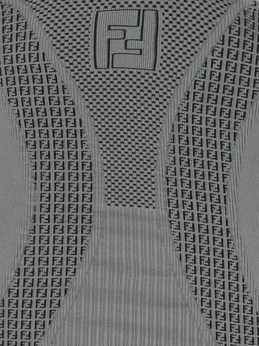 FENDI Top met col en monogram Grijs