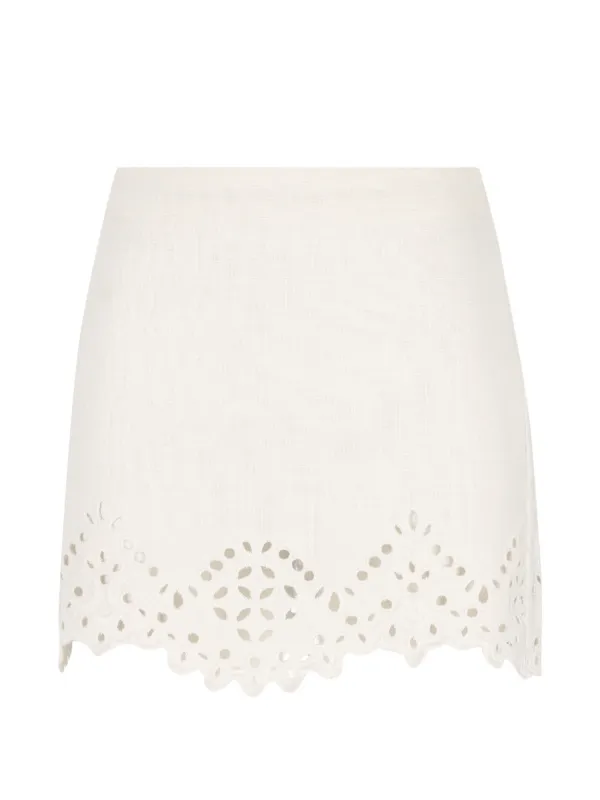 Marant Étoile Eyelet-detail Mini Skirt in White