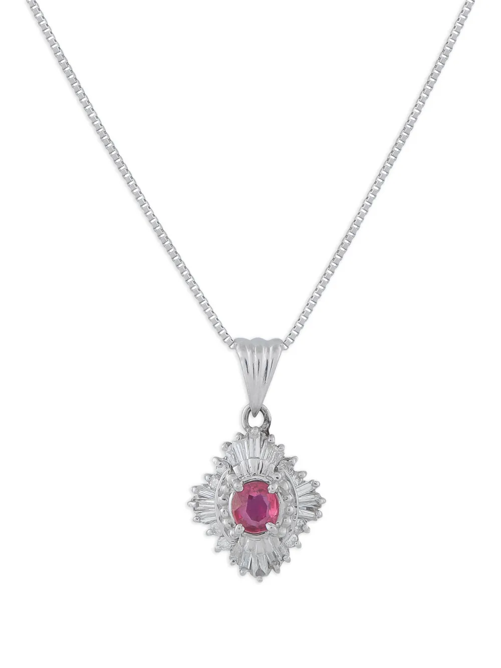 LB Exclusive diamond and ruby pendant necklace - Argento
