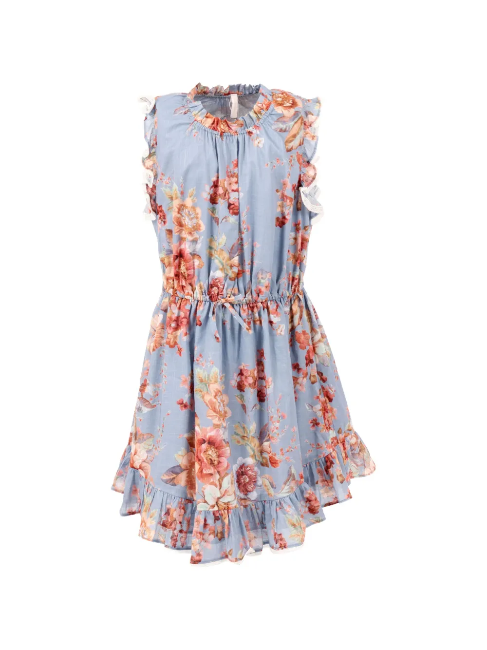 ZIMMERMANN Kids Awaken floral-print ruffled dress - Blu