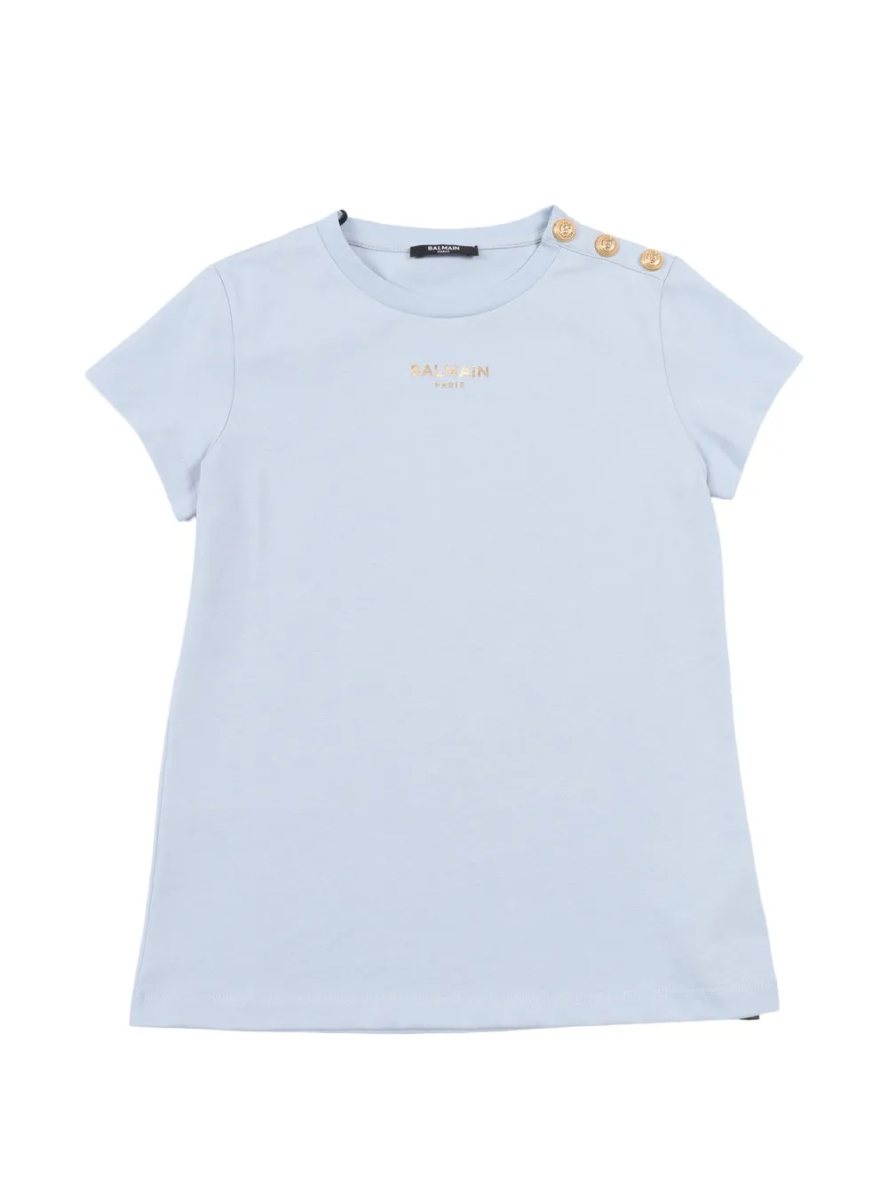 Balmain Kids logo-print T-shirt - Blu